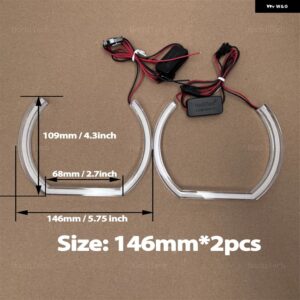 BMW スタイリング 白色 LED リングライト E38 E39 E60 E53 E46 E90 E91 E92 E93 アクリル LED DTM エンジェルアイキット ランプ - 2pcs 146mm U-shaped