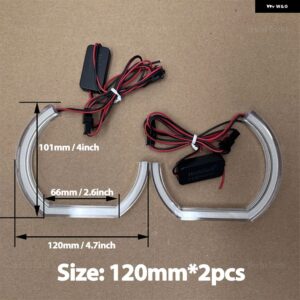 BMW スタイリング 白色 LED リングライト E38 E39 E60 E53 E46 E90 E91 E92 E93 アクリル LED DTM エンジェルアイキット ランプ - 2pcs 120mm C-shaped