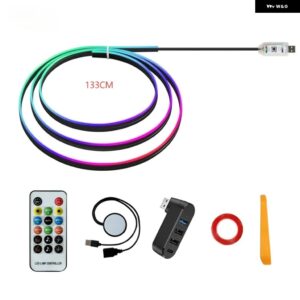 テスラ カラー ダッシュボード アンビエントライト モデル3 Y LED インテリア RGB シンフォニー ムードランプ USB APP コントロ - Set A 8PCS