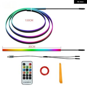 テスラ カラー ダッシュボード アンビエントライト モデル3 Y LED インテリア RGB シンフォニー ムードランプ USB APP コントロ - Set F 6PCS