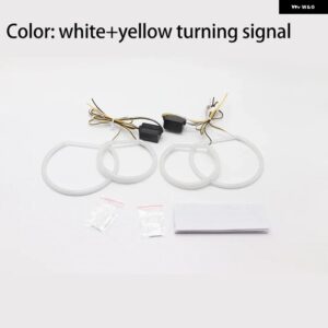 BMW スイッチ バック コットン ライト LED エンジェル アイ デュアル カラー 3シリーズ E46 コンパクト 37012 - White and yellow