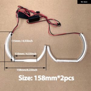 BMW M スタイル ホース蹄アクリルホワイトリングエンジェルアイ SMD LED ヘッドライト リング E38 E39 E60 E53 E46 E90 E91 E92 E93 E71 E81 - 2pcs 158mm U-shaped