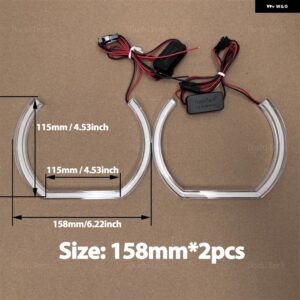 BMW M スタイル ホース蹄アクリルホワイトリングエンジェルアイ SMD LED ヘッドライト リング E38 E39 E60 E53 E46 E90 E91 E92 E93 E71 E81 - 2pcs 158mm C-shaped