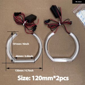 BMW M スタイル ホース蹄アクリルホワイトリングエンジェルアイ SMD LED ヘッドライト リング E38 E39 E60 E53 E46 E90 E91 E92 E93 E71 E81 - 2pcs 120mm U-shaped