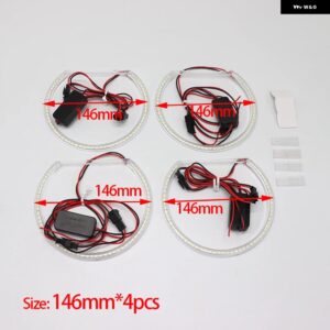 BMW スタイリング 白色 LED リングライト 3 5 7シリーズ E39 E46 E38 E36 LED SMD エンジェルアイキット ランプ 131MM 146MM - White 4pcs 146mm