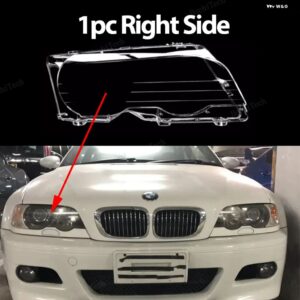 BMW E46 クーペコンバーチブル 1999-2003 フェイスリフト前 M3 2000-2006 ヘッドライト クリアレンズ ヘッドランプ クリアカバー 自動車アクセサリー - 1pc Right Side