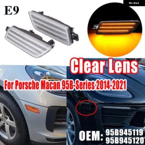 ポルシェ LED サイド マーカーライト アンバー ウィンカーランプ 95B945119 95B945120 マカン 95Bシリーズ 2014-18 - Crystal