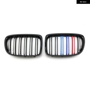BMW 1ペア M カラー/グロスブラックフロントバンパー キドニー グリル X1 E84 2010-2015 カーアクセサリー - M Look