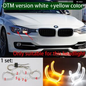 BMW 2 年 LED アイス クリスタル エンジェル アイズ キット ホワイト リング 3シリーズ F30 F31 F34 2012-2016 - 1. DTM white yellow