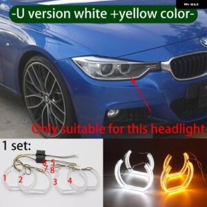 BMW 2 年 LED アイス クリスタル エンジェル アイズ キット ホワイト リング 3シリーズ F30 F31 F34 2012-2016 - 2. U white yellow
