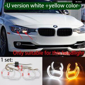 BMW 2 年 LED アイス クリスタル エンジェル アイズ キット ホワイト リング 3シリーズ F30 F31 F34 2012-2016 - 2.U version white