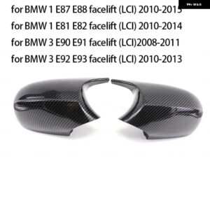 BMW サイドバックミラー キャップ ウイング ミラー カバー E90 E91 2005-2011 E92 E93 2006-2013 E81 E82 E88 E87 E88 カーアクセサリー - Black Pre-LCI2