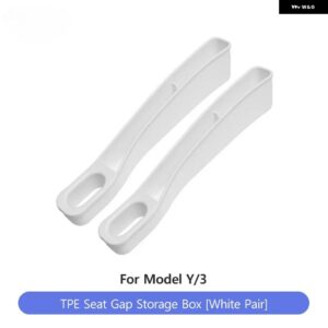 テスラ モデル3 Y 2個 センター コンソール オーガナイザー トレイシートサイド 収納 ボックス 電話 ホルダー サングラスキーカーアクセサリ - White