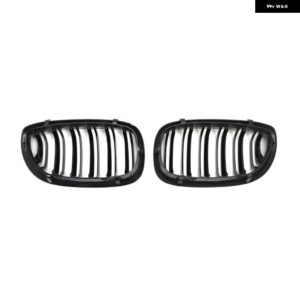 BMW 1ペア M カラー/グロスブラックフロントバンパー キドニー グリル 3シリーズ E46 セダンツーリングフェイスリフト 02-06 - all black