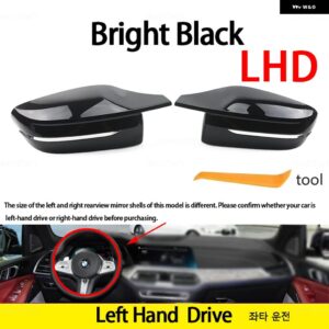 BMW カーボン交換用サイドミラー カバー キャップ 3 4 5 7 8シリーズ G20 G21 G30 G38 G22 G23 G11 G12 G15 G16 - LHD Black