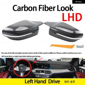 BMW カーボン交換用サイドミラー カバー キャップ 3 4 5 7 8シリーズ G20 G21 G30 G38 G22 G23 G11 G12 G15 G16 - RHD-Carbon Pattern