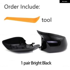 BMW 5シリーズ F10 F11 F18 2010-13 PRE-LCI 車ミラー カバー サイド ウイング フレーム カバー トリム カーボンルック と - 1 pair black