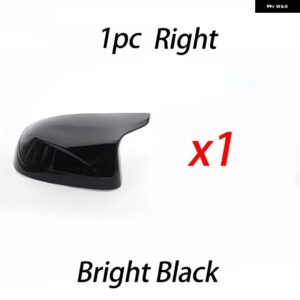 BMW カーボン スタイル ブラックバックミラー サイドミラー カバー キャップ X3M F97 X4M F98 2019-2023 X5M F95 X6M F96 アクセサリー - 1pc Black-Right