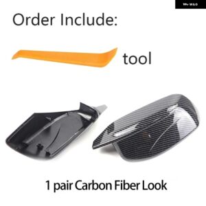 BMW 2024 カーボンルック ブラックサイドミラー カバー キャップ 5シリーズ E60 E61 E63 E64 2004-2008 520I 525I 528I 528XI 530I - Carbon Fiber Look