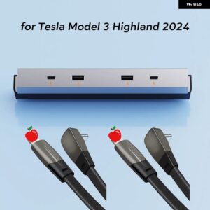 テスラ モデル3 ハイランド 65ワット 拡張ドック中央 制御 充電シャント USB ハブアクセサリーエクステンダー高速インテリジェント - Add 2 Type-C cable