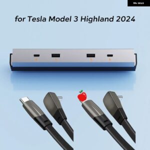 テスラ モデル3 ハイランド 65ワット 拡張ドック中央 制御 充電シャント USB ハブアクセサリーエクステンダー高速インテリジェント - Add IOS Type-Ccable