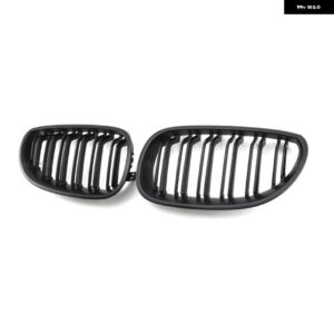 BMW 2PS スタイル グロスブラックフロントキドニーダブルスラット グリル 5シリーズ E60 E61 M5 520I 535I 550I 2003-2010 アクセサリー - all black