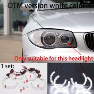 BMW 1シリーズ E82 E88 E87 E81 2004-2012デイ ライト カット スタイル DTM U シェイプ ライト DTM スタイル リング クリスタル エンジェル アイズ - 1.DTM version white