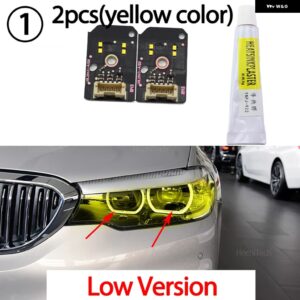 BMW イエロー DRL エンジェルアイ LED ボード 5シリーズ G30 G31 M5 F90 PRE-LCI 2017-20 LED ヘッドライト デイタイム ランニングライト - 1.Low Version