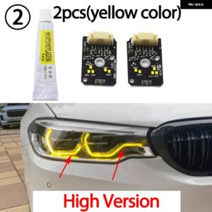 BMW イエロー DRL エンジェルアイ LED ボード 5シリーズ G30 G31 M5 F90 PRE-LCI 2017-20 LED ヘッドライト デイタイム ランニングライト - 2.High Version