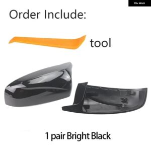 BMW 2個 サイド ウイング バックミラー スタイリング 明黒カーボンパターンミラー カバー キャップ X5 E70 X6 E71 2008-2013 - Bright Black