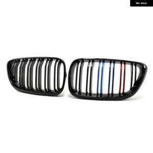 BMW 2個 スタイル グロスブラックフロントキドニーダブルスラット グリル 2シリーズ F22 F23 F87 M2 2014-2019 アクセサリー - M Look