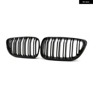 BMW 2個 スタイル グロスブラックフロントキドニーダブルスラット グリル 2シリーズ F22 F23 F87 M2 2014-2019 アクセサリー - all black