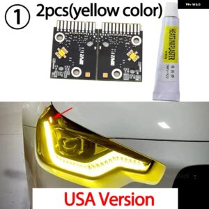 BMW 黄色 DRL エンジェルアイ LED ボード G87 G42 M2 G87 218I 220I 230I M240I 220D CSL スタイル デイタイム ランニングライト LED チップ - 1.USA Version