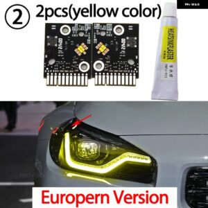 BMW 黄色 DRL エンジェルアイ LED ボード G87 G42 M2 G87 218I 220I 230I M240I 220D CSL スタイル デイタイム ランニングライト LED チップ - 2.Euro Version