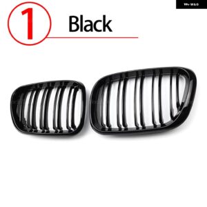 BMW ルック車 グリル フロントキドニー 2 ラインダブルスラット X5 E53 プレ LCI 36220 カーアクセサリー - 1.Black