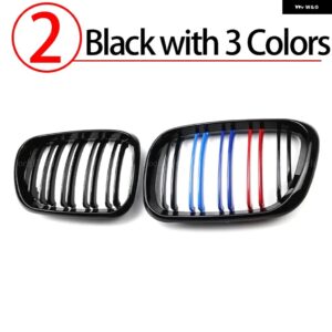 BMW ルック車 グリル フロント 2 ラインダブルスラット X5 E70 2007-2013 X6 E71 E72 2008-2014 カーアクセサリー - 2.Black with 3 color