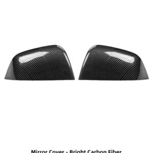 テスラ カーボンパターンサイドドアミラー カバー モデル3 Y ABS 材料ドアサイド牛ホーンバックミラー カバー - 3 Light Carbon Fiber