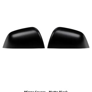 テスラ カーボンパターンサイドドアミラー カバー モデル3 Y ABS 材料ドアサイド牛ホーンバックミラー カバー - 3 Matte Black