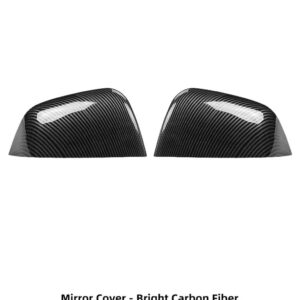 テスラ カーボンパターンサイドドアミラー カバー モデル3 Y ABS 材料ドアサイド牛ホーンバックミラー カバー - Y Light Carbon Fiber