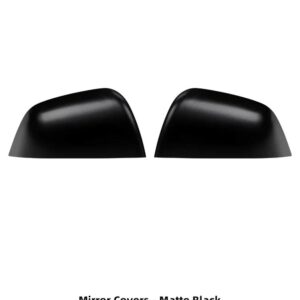 テスラ カーボンパターンサイドドアミラー カバー モデル3 Y ABS 材料ドアサイド牛ホーンバックミラー カバー - Y Matte Black