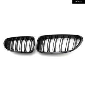 BMW フロントキドニー グリル フード グリル ダブルライン 6シリーズ F06 F12 F13 2012-2017 グロスブラックフロントキドニー グリル - all black