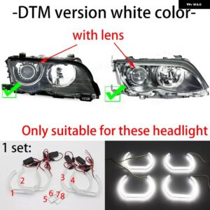 BMW DTM エンジェルアイ LED 3シリーズ E46 325I 330I M3 1999-2006 DRL M4 スタイル ホワイトライトキット アクセサリー - 1.U version white