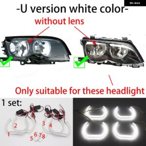 BMW DTM エンジェルアイ LED 3シリーズ E46 325I 330I M3 1999-2006 DRL M4 スタイル ホワイトライトキット アクセサリー - 2.U version white