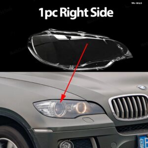 BMW ヘッドライト カバー X6 X6M E71 E72 2008-14 X5M E70 10-13 クリア ハウジング フロント ヘッドライト レンズ シェルガラスランプカバー - 1pc Right Side