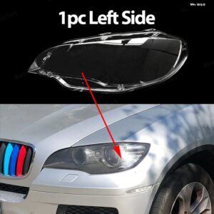 BMW ヘッドライト カバー X6 X6M E71 E72 2008-14 X5M E70 10-13 クリア ハウジング フロント ヘッドライト レンズ シェルガラスランプカバー - 1pc Left Side