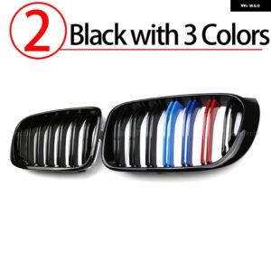 BMW ルック車 グリル フロントキドニー 2 ラインダブルスラット X3 F25 X4 F26 2014-2018 カーアクセサリー - 2.Black with 3 color