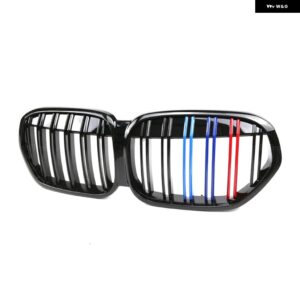 BMW 1ペア M カラー/グロスブラックフロントバンパー キドニー グリル X1 F49 2020-2023 フロントキドニー グリル レーシング グリル - M Color Look