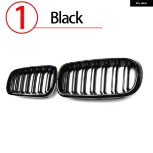 BMW ルック車 グリル フロントキドニー 2 ラインダブルスラット X5 F15 X6 F16 X5M F85 X6M F86 カーアクセサリー - 1.Black