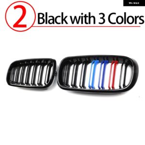 BMW ルック車 グリル フロントキドニー 2 ラインダブルスラット X5 F15 X6 F16 X5M F85 X6M F86 カーアクセサリー - 2.Black with 3 color