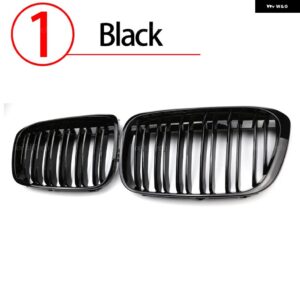 BMW 黒 グリル フロントキドニー グリル X1 F48 F49 2016-2019 デュアルスラットダブルライン グリル カーアクセサリー - 1.Black